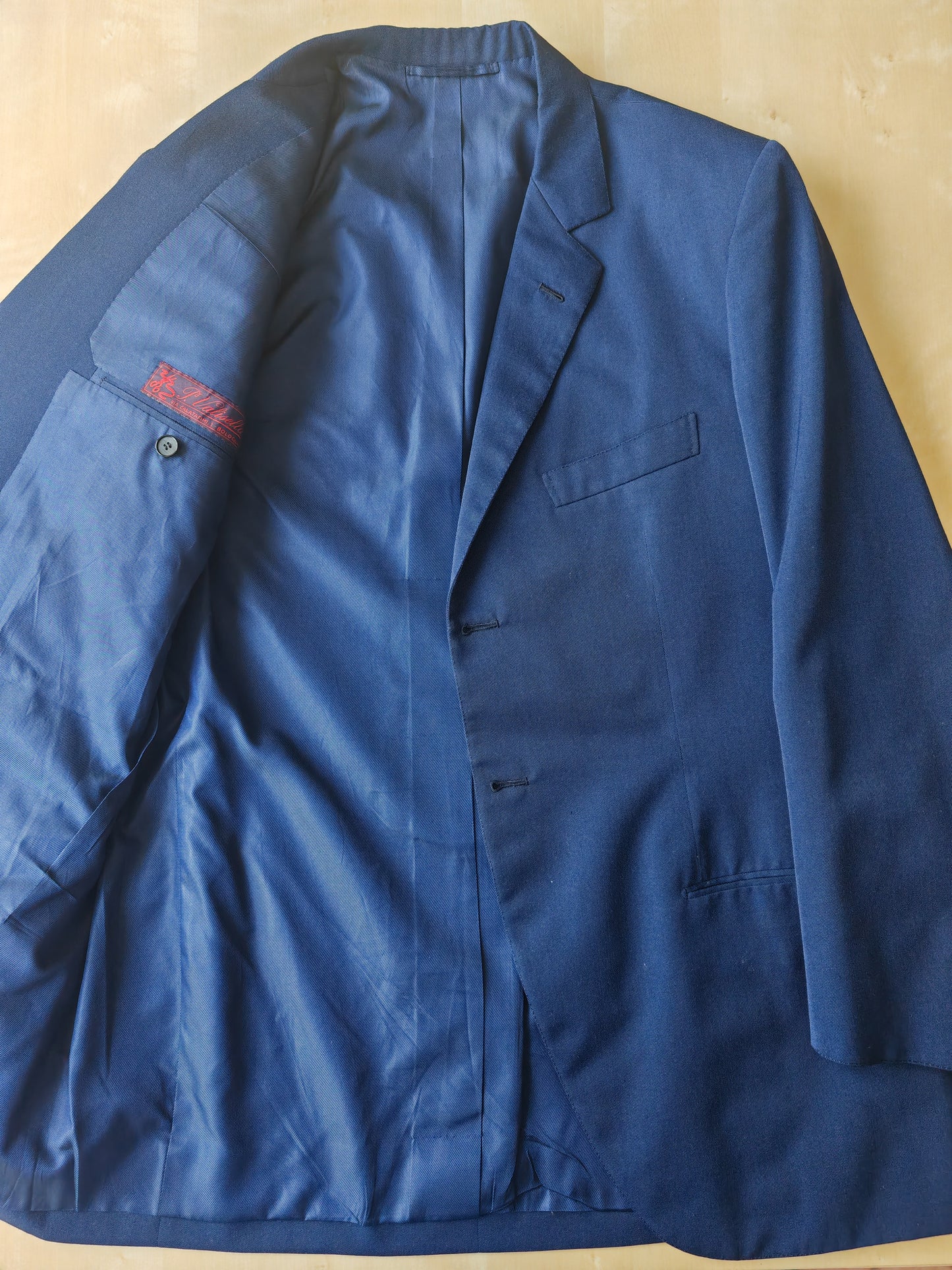 Completo sartoriale anni '60 twill di lana blu - tg. 50