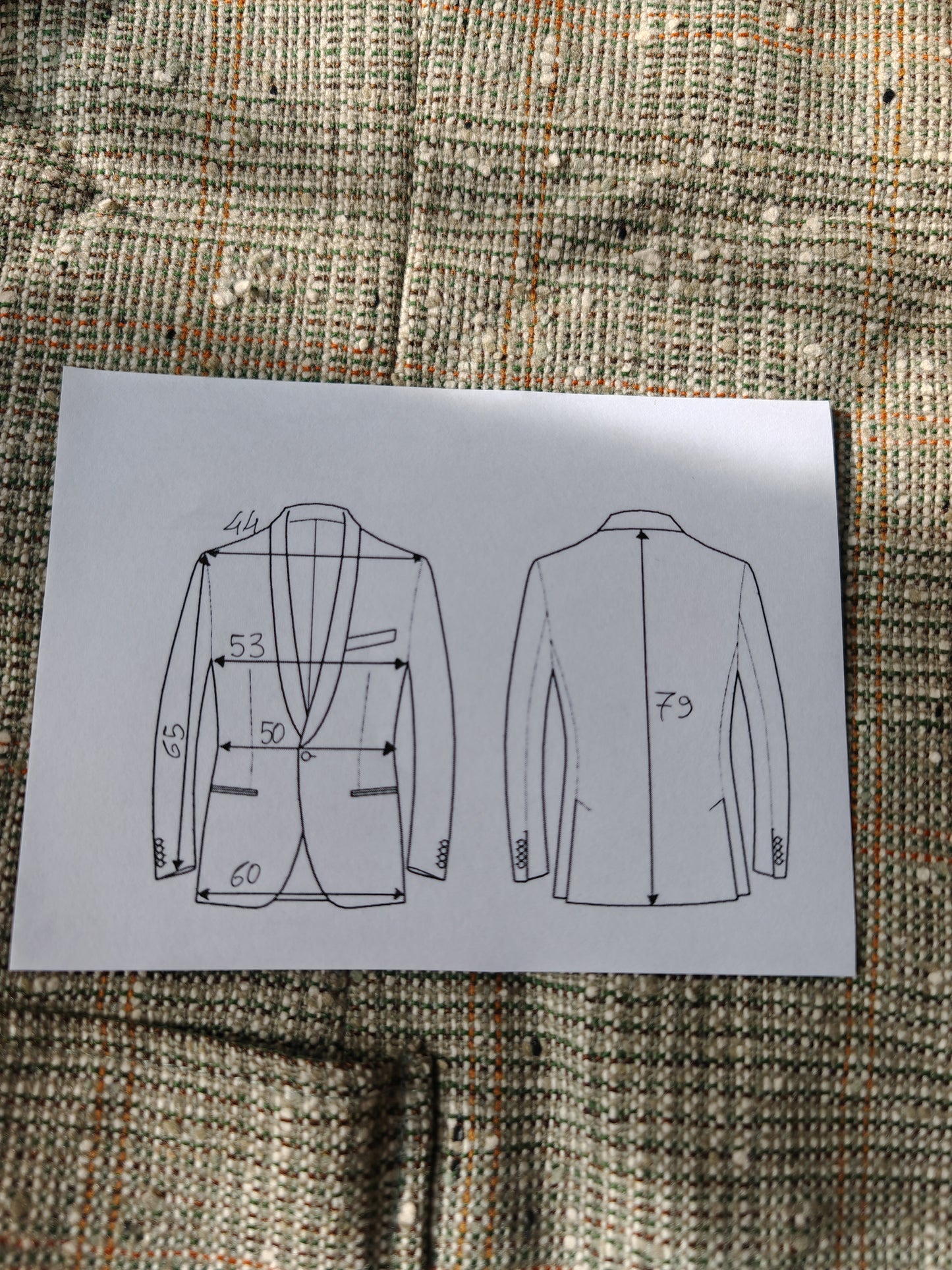 Giacca anni '70 in tweed bottonato tipo donegal - tg. 48/50