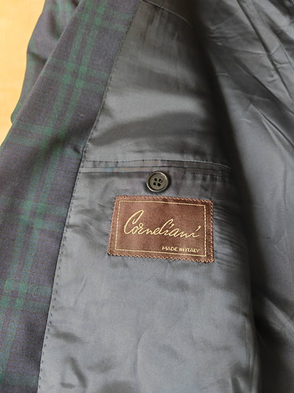 Giacca Corneliani anni '80 in fresco lana tartan black watch - tg 46/48