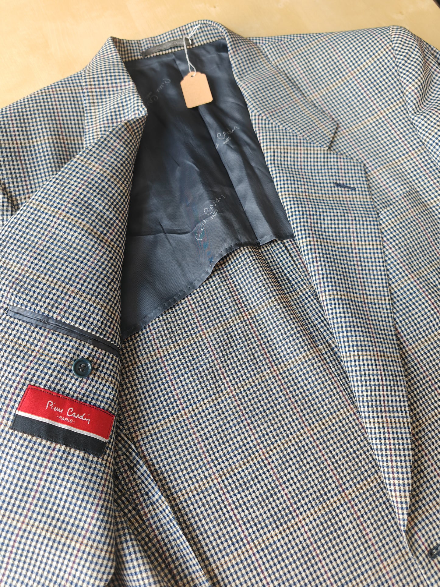 Giacca Pierre Cardin anni '80 chek in tela frescolana - tg. 50/52