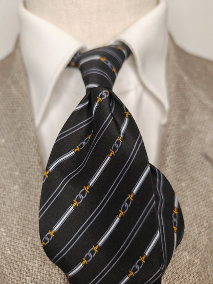 Gucci vintage tie with horsebit-like pattern