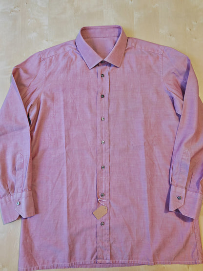 Camicia sartoriale in twill rosso/rosa cangiante - tg. S collo 39/40