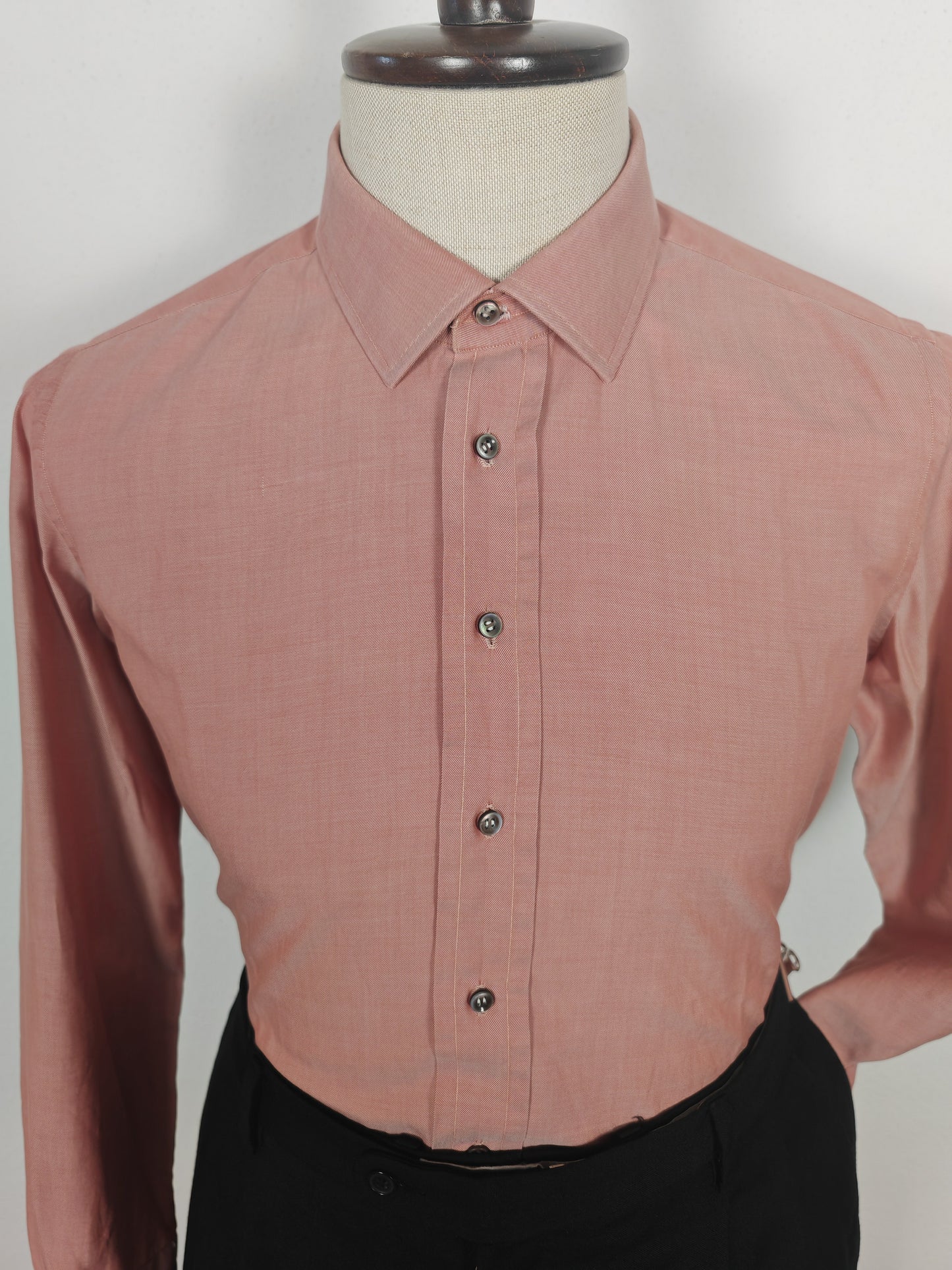 Camicia sartoriale in twill rosso/rosa cangiante - tg. S collo 39/40
