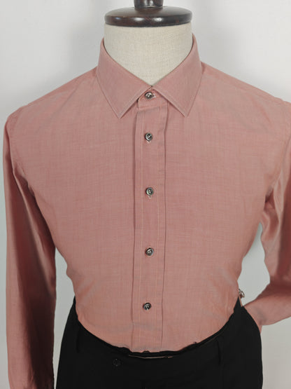 Camicia sartoriale in twill rosso/rosa cangiante - tg. S collo 39/40