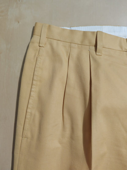 Pantalone sartoriale su misura in twill di cotone giallo crema - tg. 48