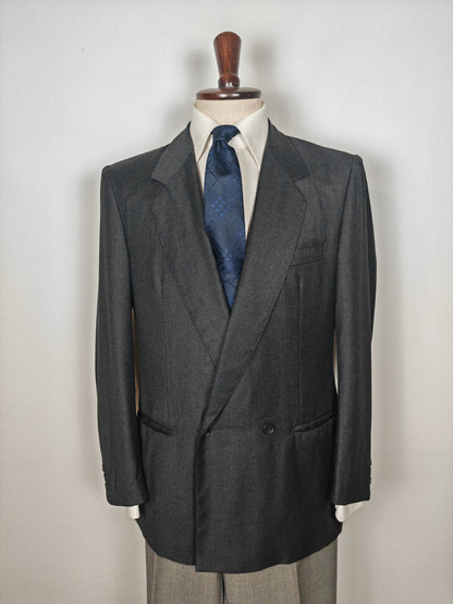 Giacca doppiopetto 2×1 in flanella grigia (full canvas) - tg. 50