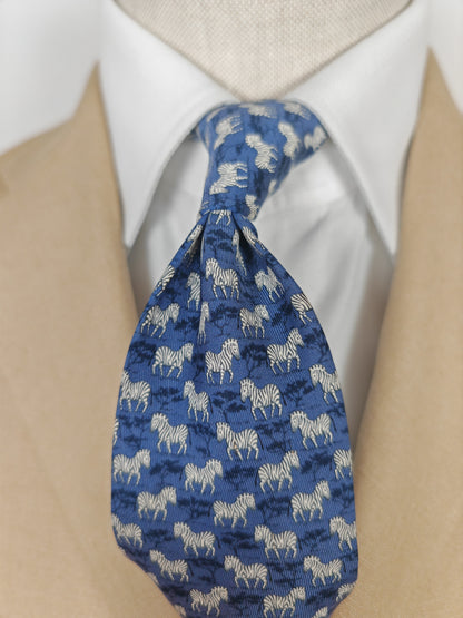 Cravatta Hermès 7110 OA con zebre e savana