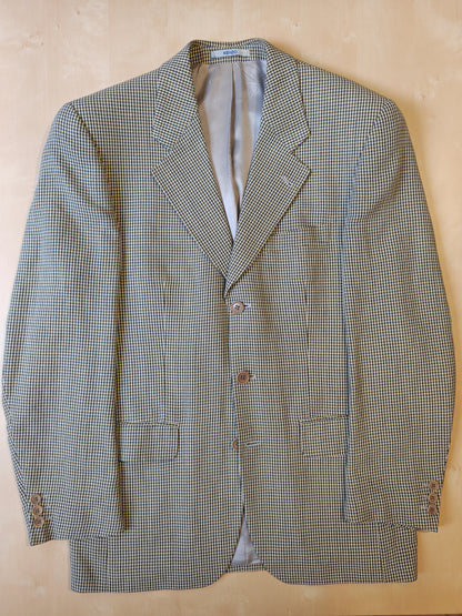 Kenzo, checked mid-season jacket in wool and linen - size 48