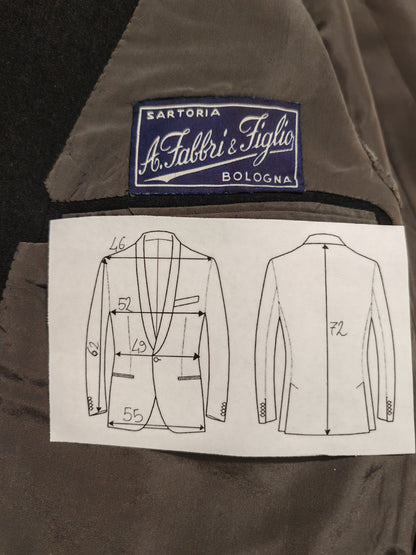 Giacca sartoriale anni '50/'60 in flanella grigio antracite - tg. 46