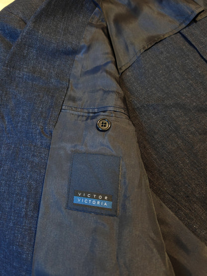 Blue suit, 100% linen - size 48