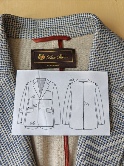 Giacca Loro Piana in jersey cotone e lino pied-de-poule - tg. 50