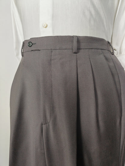 Completo anni '80 in fresco lana verde-grigio - tg. 50/52