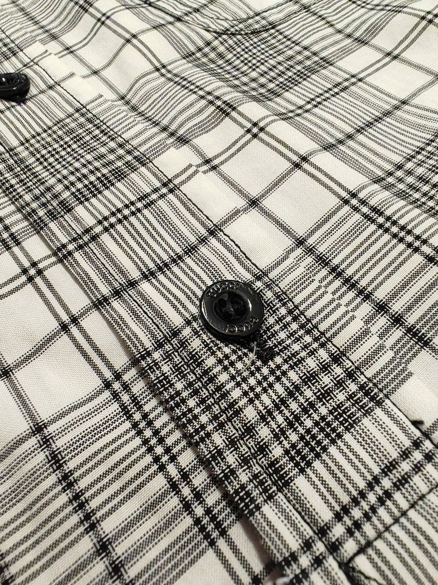 Camicia Gucci tartan bianco e nero - collo 39