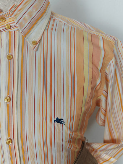 Camicia Etro righe pesca - tg. M (collo 40)