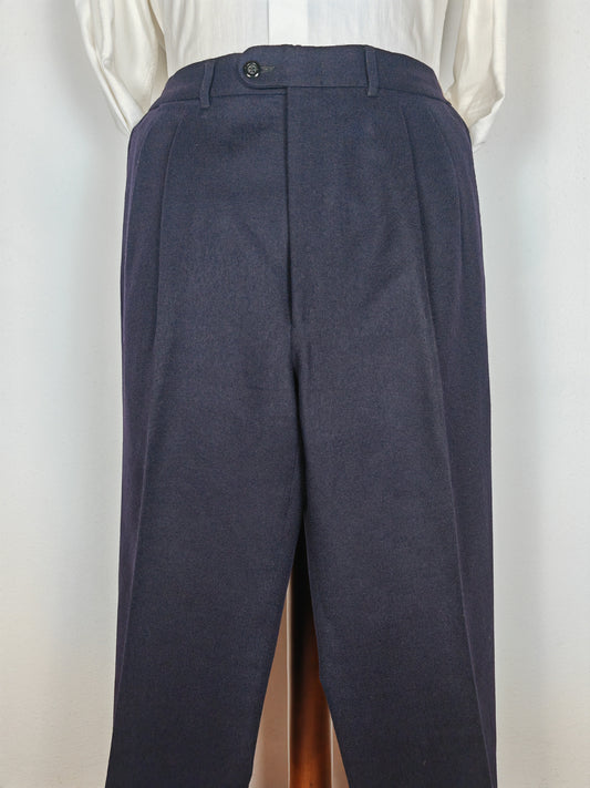 Pantalone in flanella di lana blu - tg. 48/50