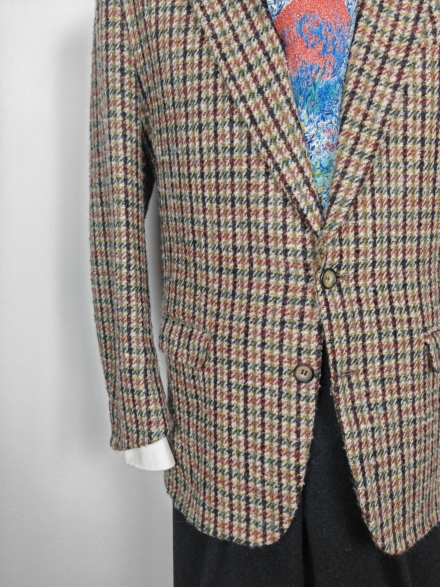 Giacca anni '80 in tweed pied-de-poule - tg. 50