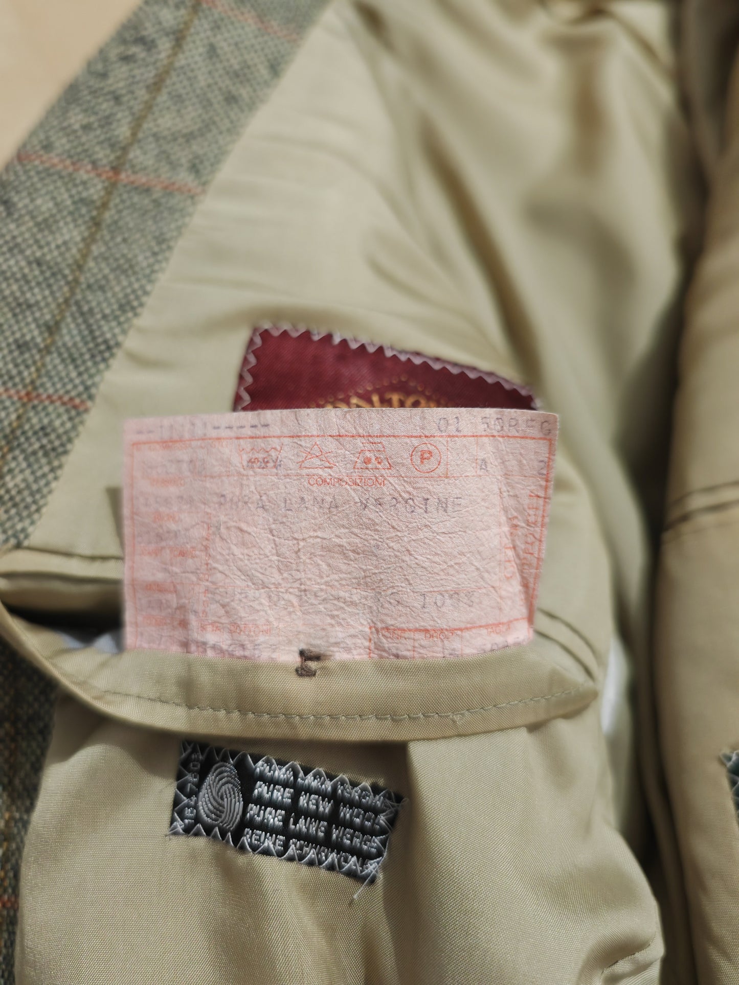 Giacca anni '80 in tweed cachi finestrato - tg. 50