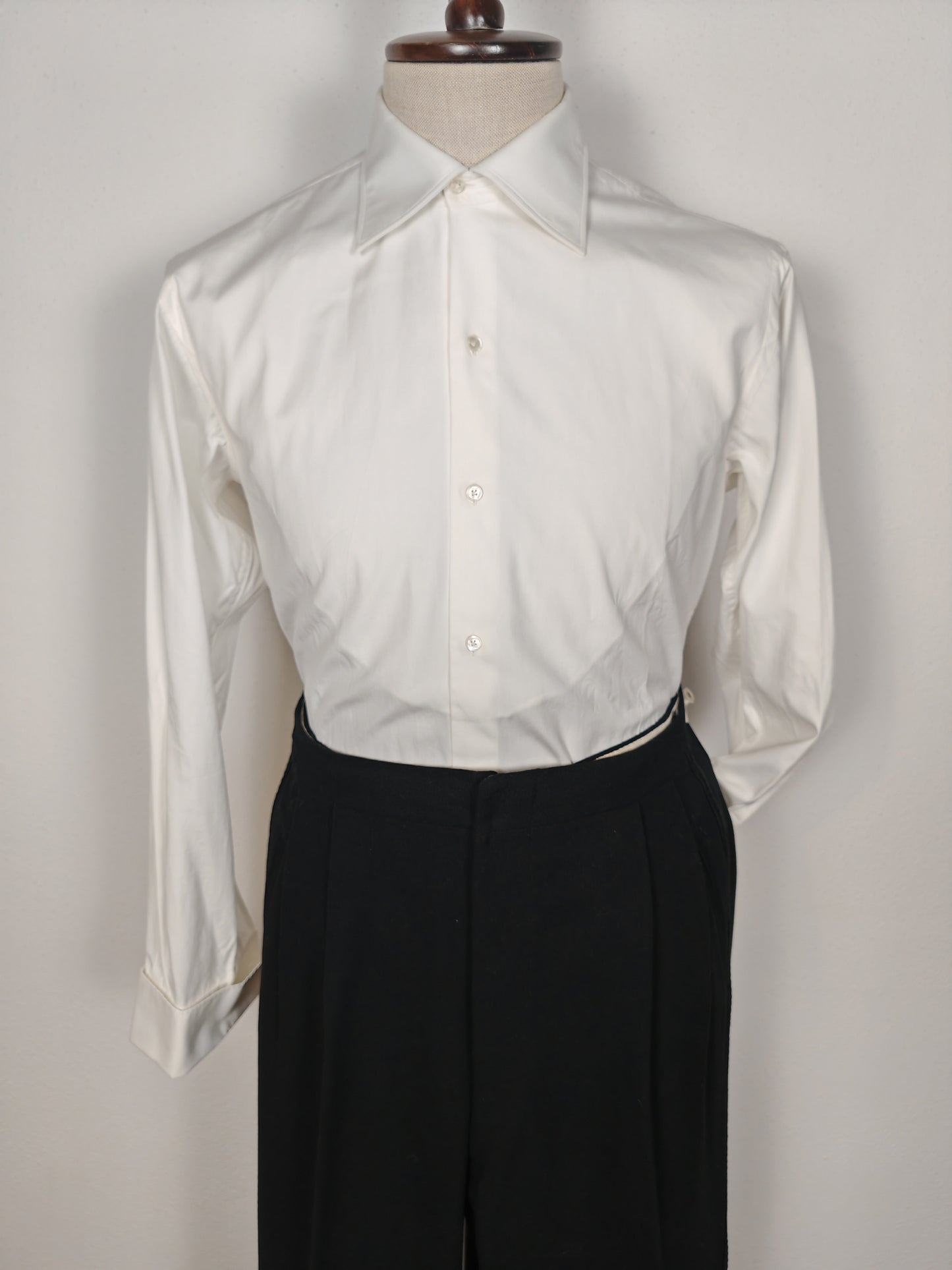Camicia sartoriale da smoking con collo mezzo francese - tg. M collo 40