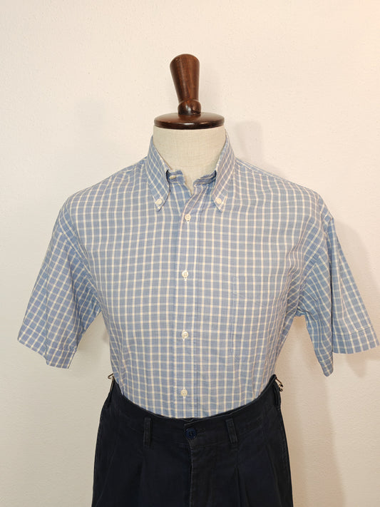 Camicia Burberrys tattersall vintage a maniche corte - 16 1/2 (L)