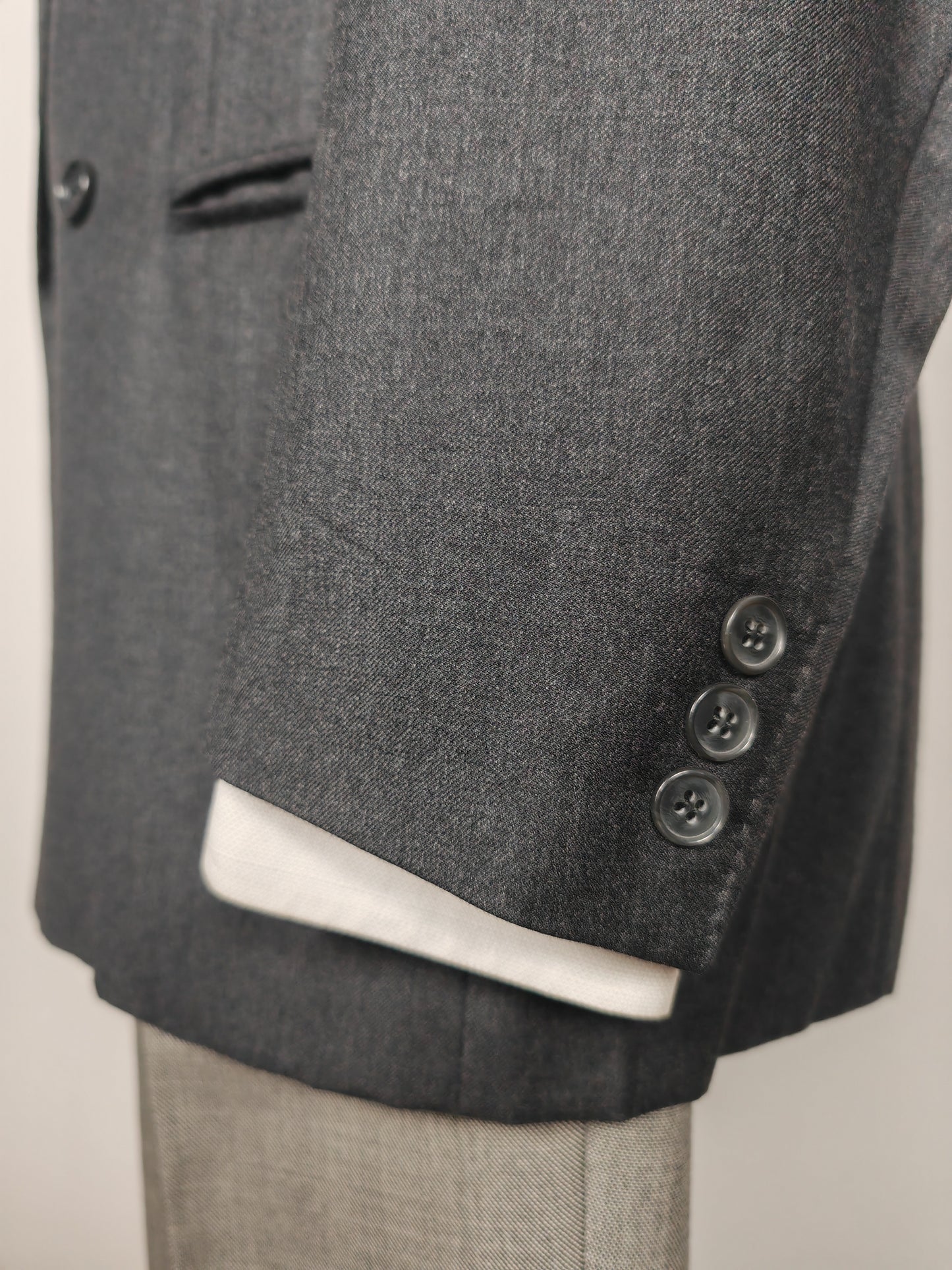 Giacca doppiopetto 2×1 in flanella grigia (full canvas) - tg. 50