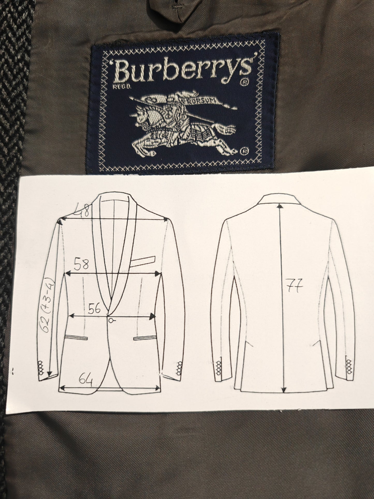 Giacca Burberrys herringbone in lana e cashmere - tg. 54/56