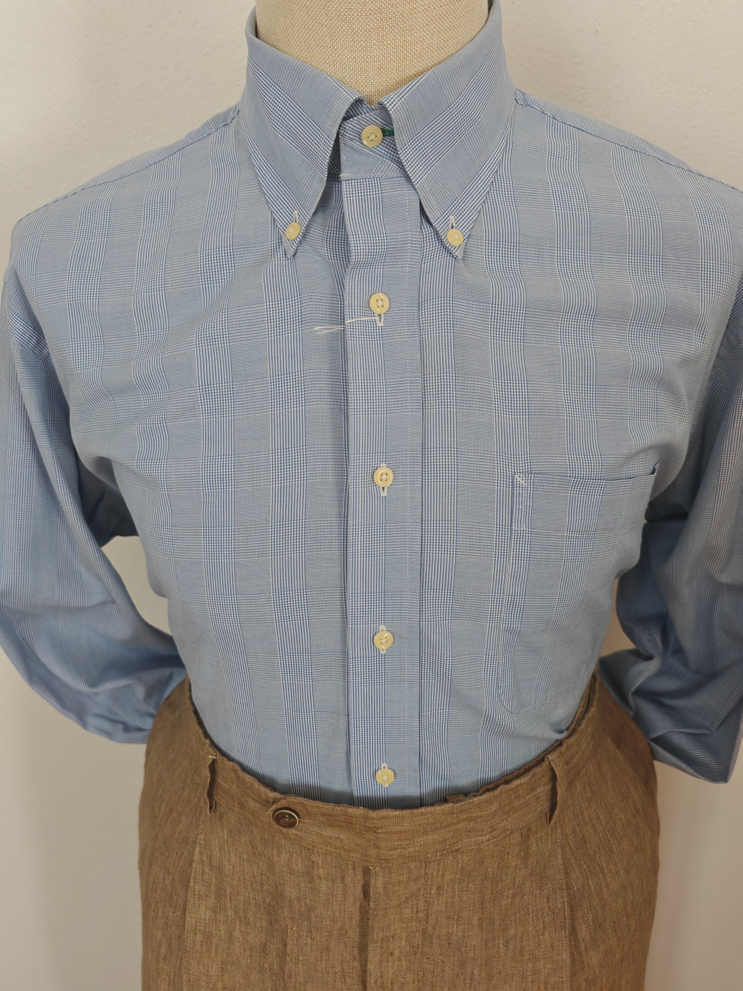 Camicia Tommy Hilfiger azzurra Glen check - L/XL (collo 41)