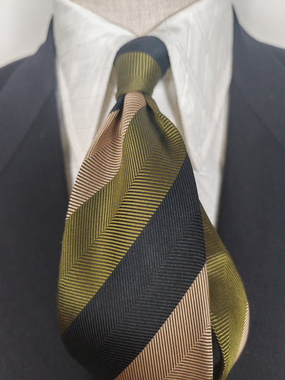 Cravatta Holliday & Brown regimental herringbone made in England