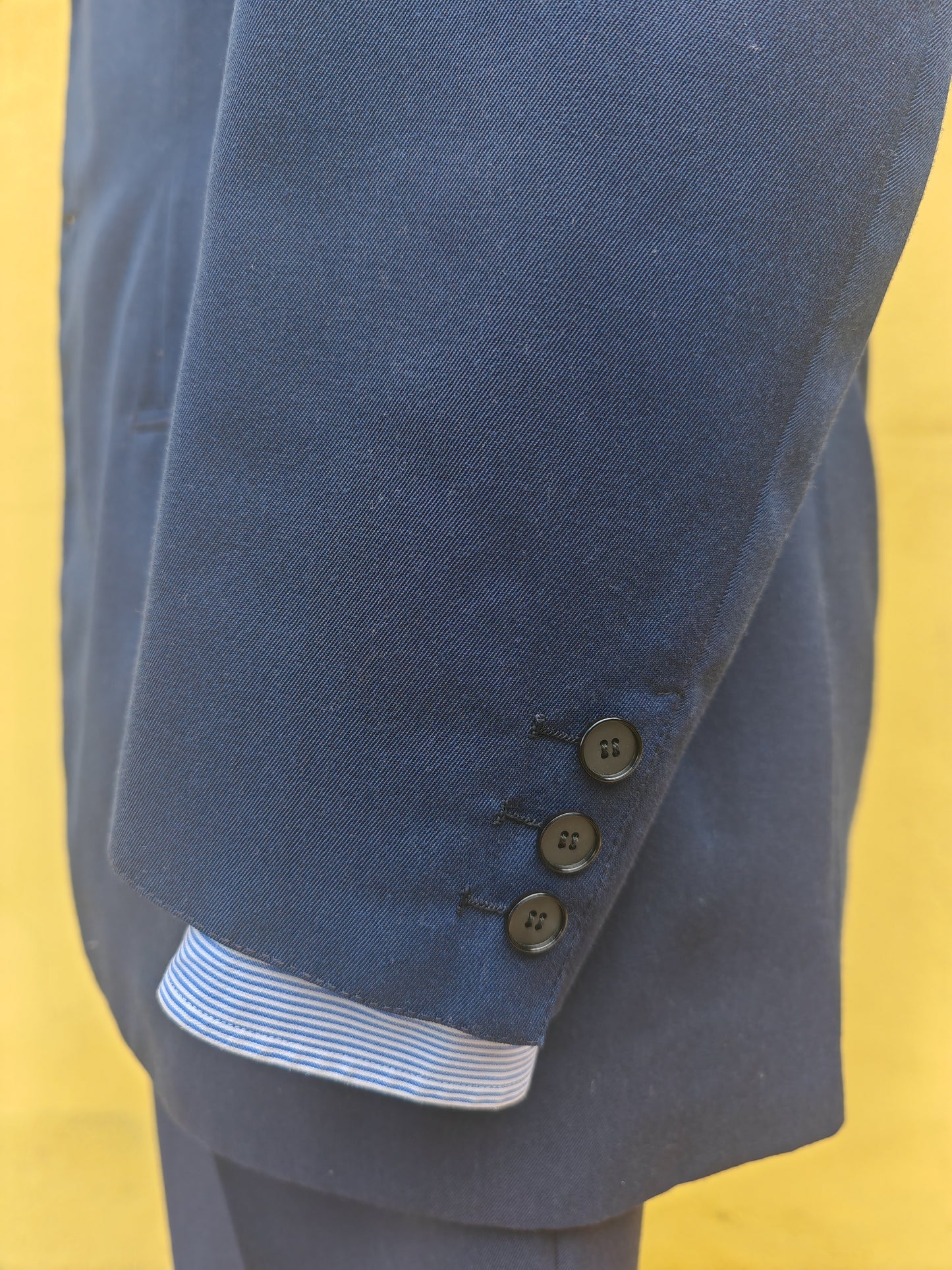 Completo sartoriale anni '60 twill di lana blu - tg. 50