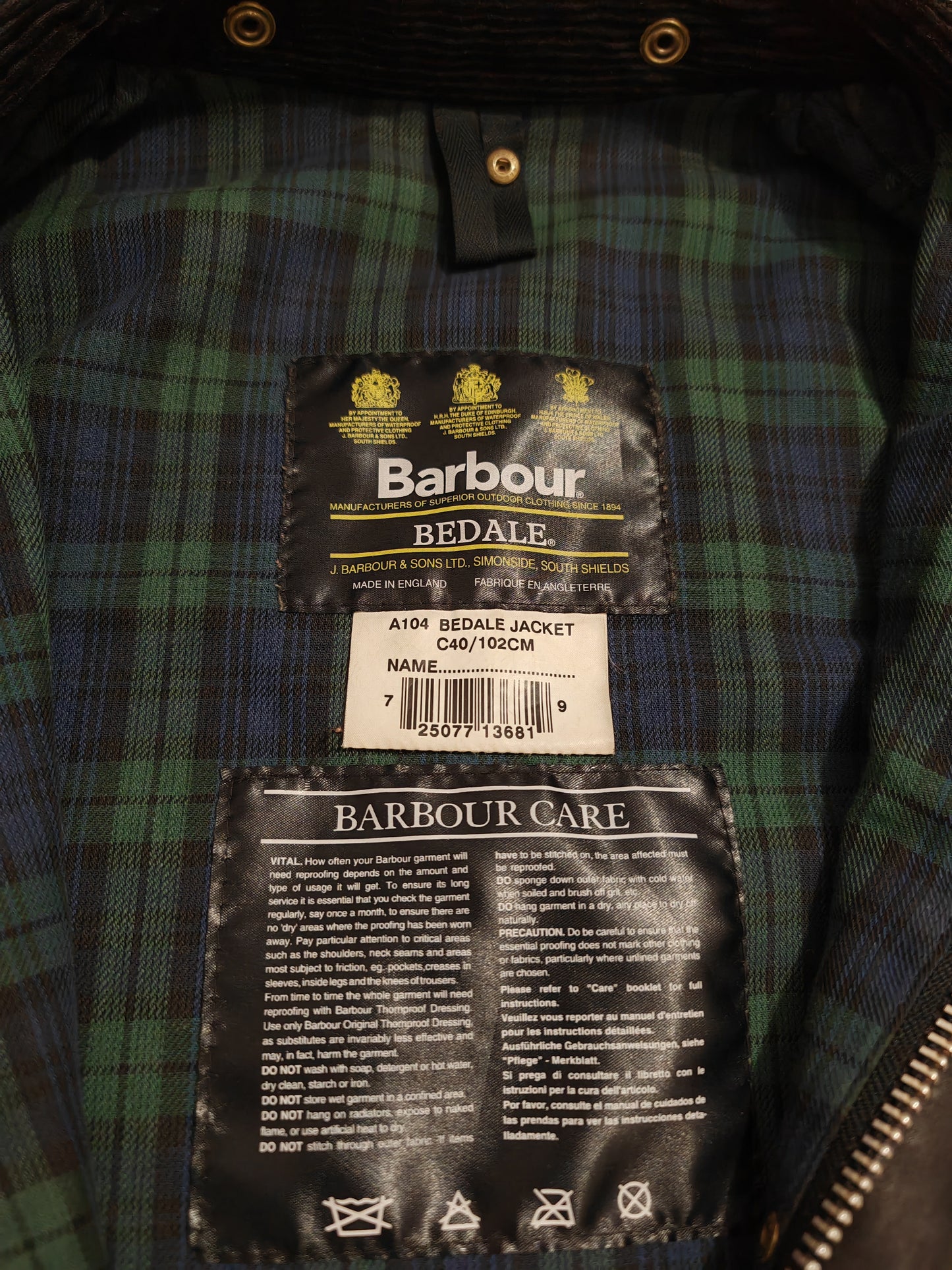 Barbour Bedale 1997 - C40/102cm (M/L)