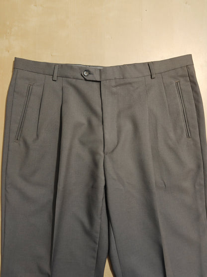 Pantalone anni '80 grigio medio in lana pettinata - tg. 54