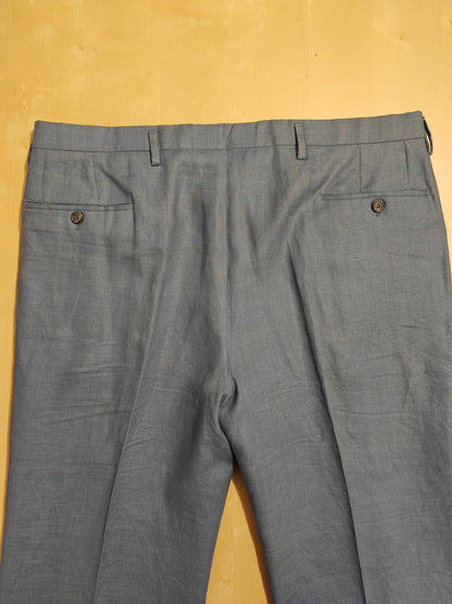 Pantalone in puro lino blu avio - tg. 54