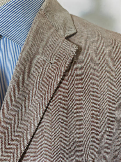 Giacca Corneliani 100% lino herringbone - tg. 50