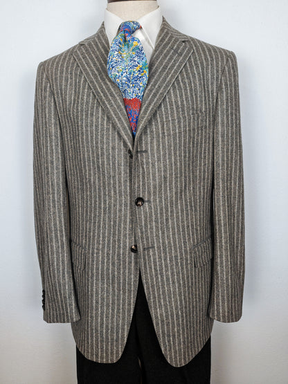 Giacca Pal Zileri in flanella grigio chiaro gessato - tg. 50