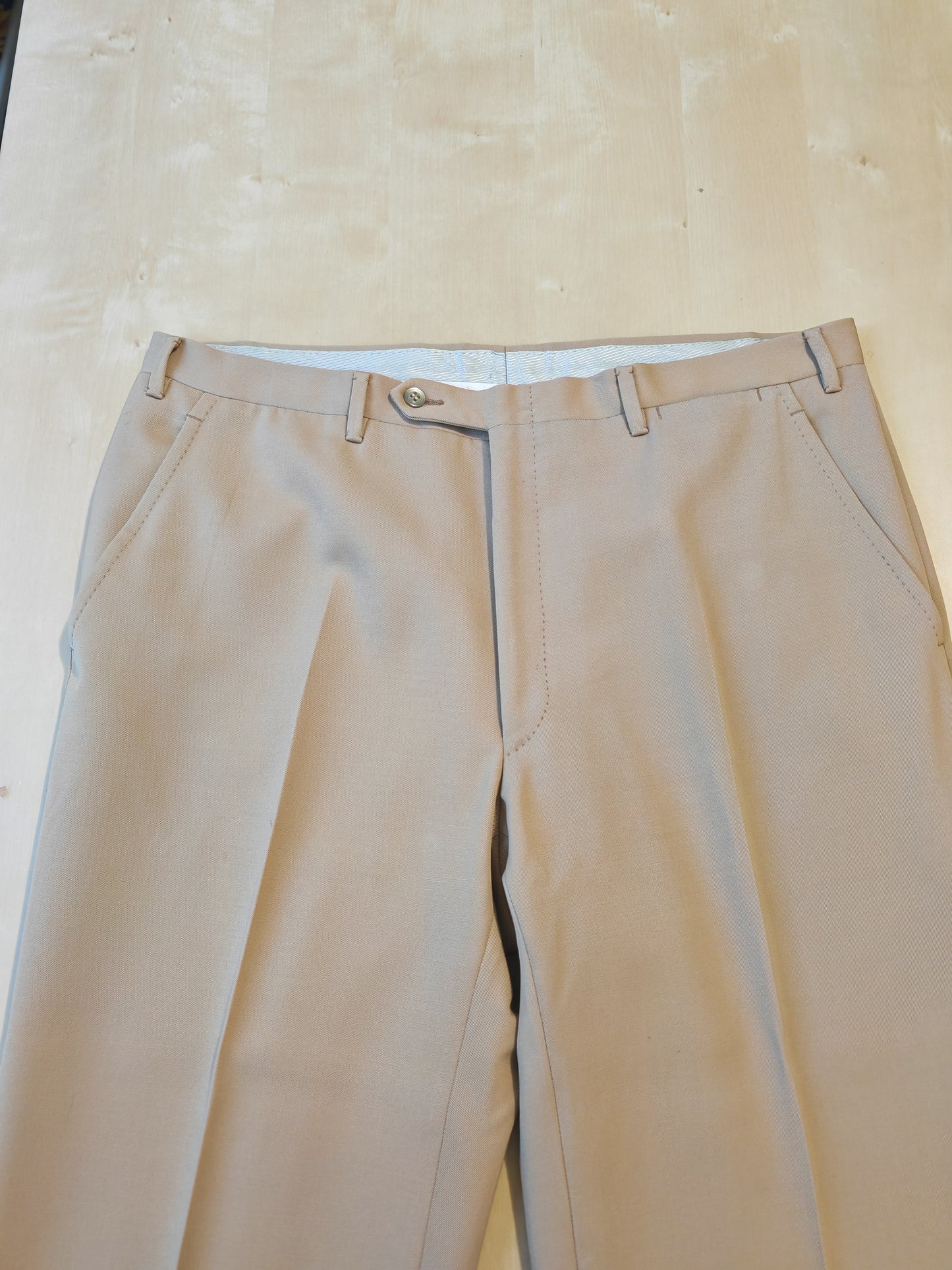 Completo anni '70 in twill di lana beige - tg. 50/52