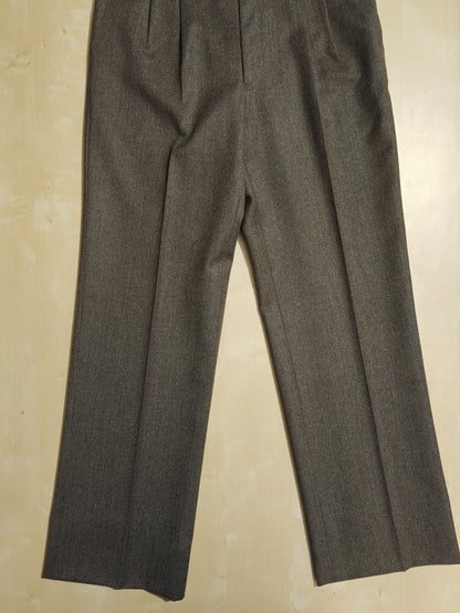 Pantalone anni '70 marrone tabacco in flanella di lana - tg. 44/46