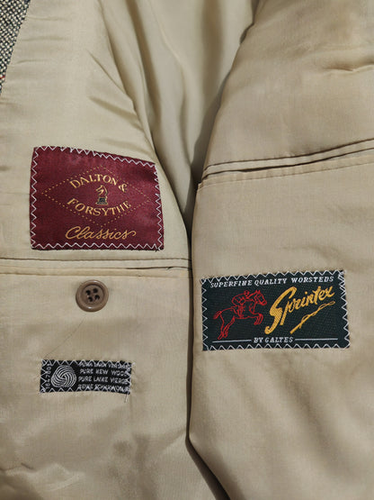 Giacca anni '80 in tweed cachi finestrato - tg. 50