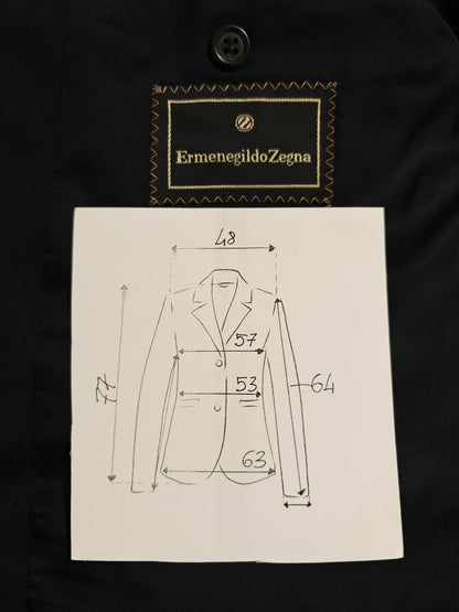 Blazer Ermenegildo Zegna navy 3 bottoni stirato a 2 - tg. 54