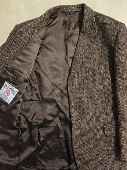 Giacca in Harris Tweed spinato marrone - tg. 56