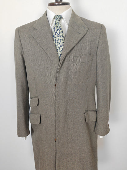 Cappotto soprabito Hermès grigio in twill di lana - tg. 48