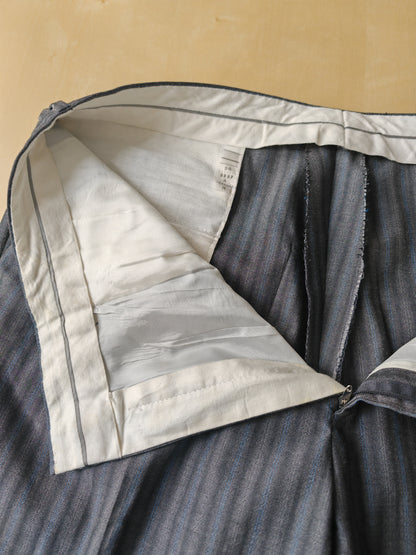 Completo anni '70/'80 tessuto Marzotto grigio a righe fresco lana - tg. 54/56