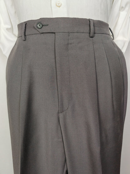 Completo anni '80 in fresco lana verde-grigio - tg. 50/52