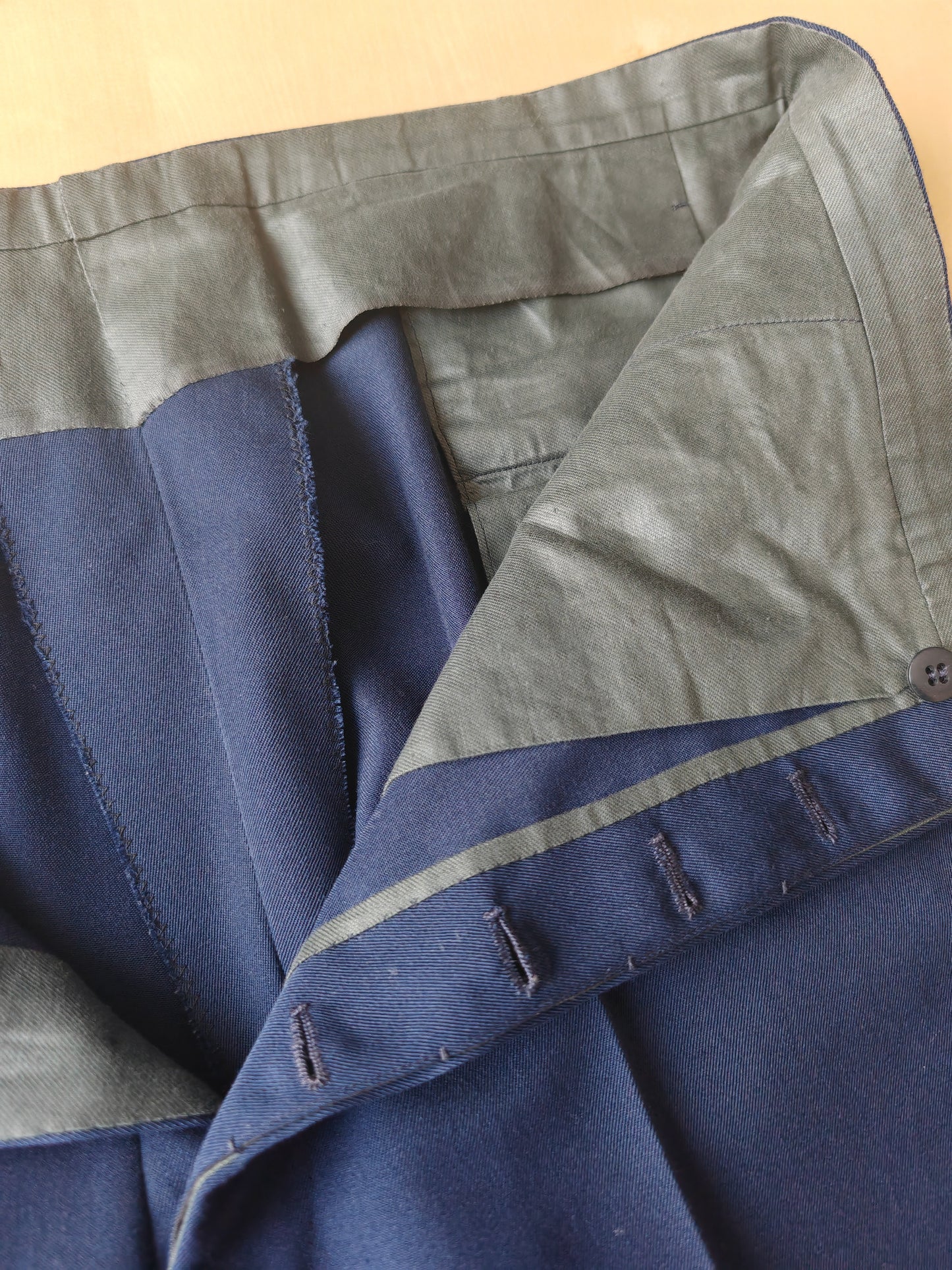 Completo sartoriale anni '60 twill di lana blu - tg. 50