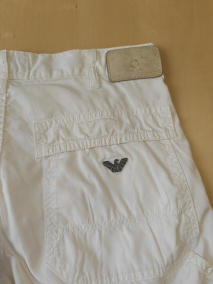 Pantalone bianco Armani Jeans anni '90 dettagli workwear - tg. 48