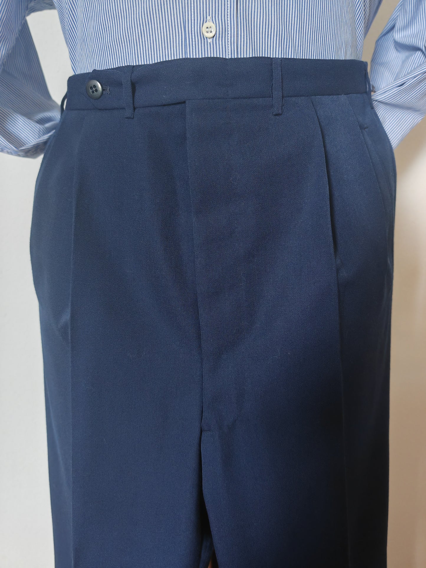 Completo sartoriale anni '60 twill di lana blu - tg. 50