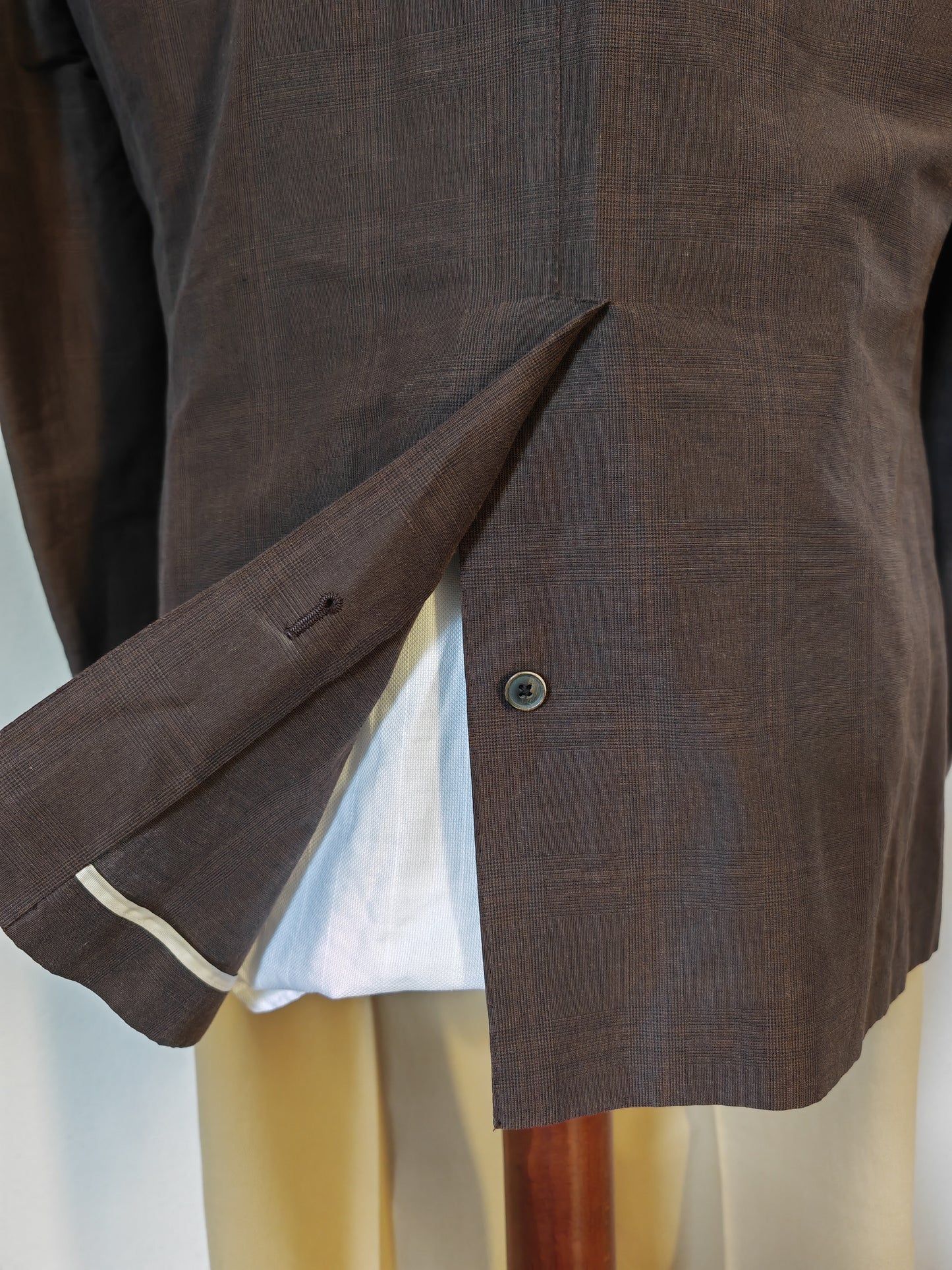 Caruso summer jacket, brown Glen check - size 52/54