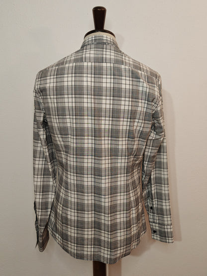 Camicia Gucci tartan bianco e nero - collo 39