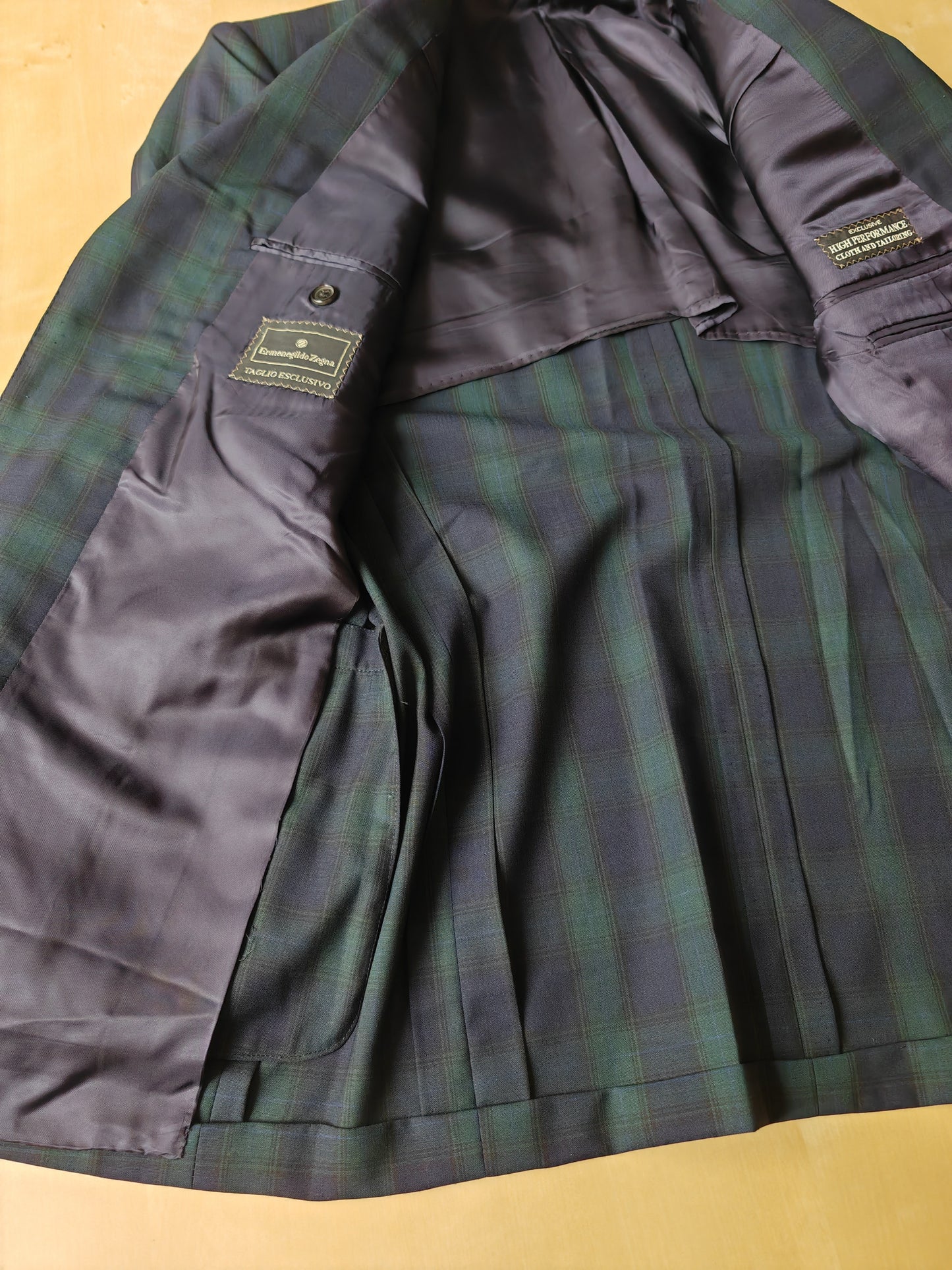 Giacca estiva Ermenegildo Zegna su misura in fresco lana tartan - tg. 50