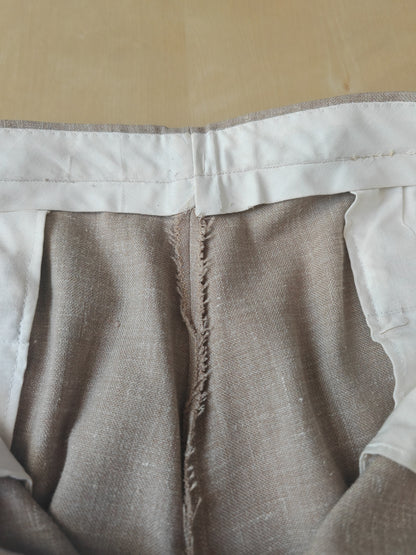 Completo estivo anni '70 in tela misto lino ecru - tg. 48/50