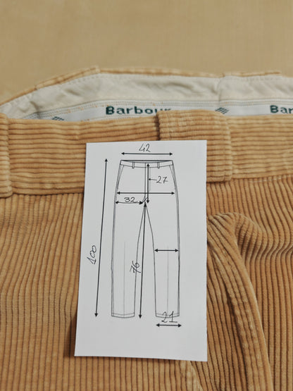 Pantalone Barbour anni '90 in velluto a coste beige - tg. 34 (=48)