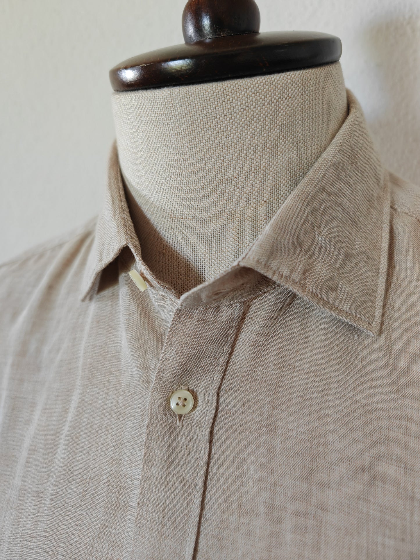 Camicia color sabbia il lino e cotone - tg. 41 (L)